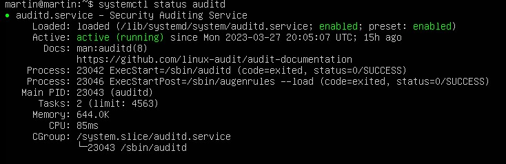 Auditd aktiv